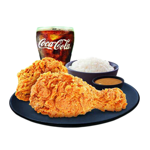2-pc Fried Chicken With Rice (combo)