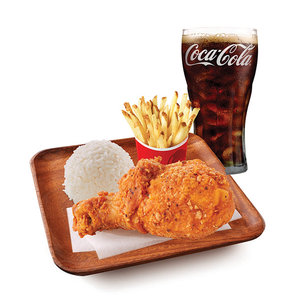 1-pc Spicy Fried Chicken With Rice & Regular Fries (combo)