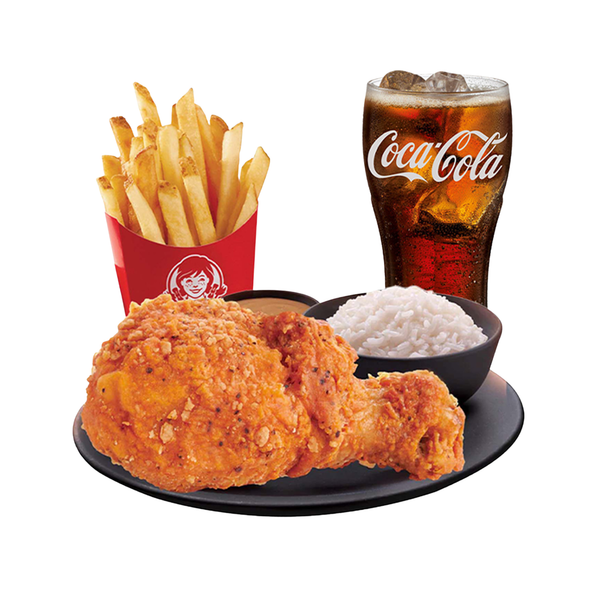 1-pc Spicy Fried Chicken With Rice & Regular Fries (combo)
