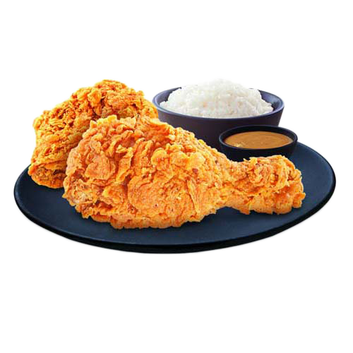 2-pc Fried Chicken With Rice (solo)