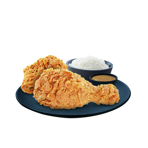 2-pc Fried Chicken With Rice (solo)