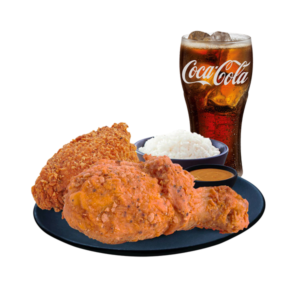 2-Pc Spicy Fried Chicken With Rice (combo)