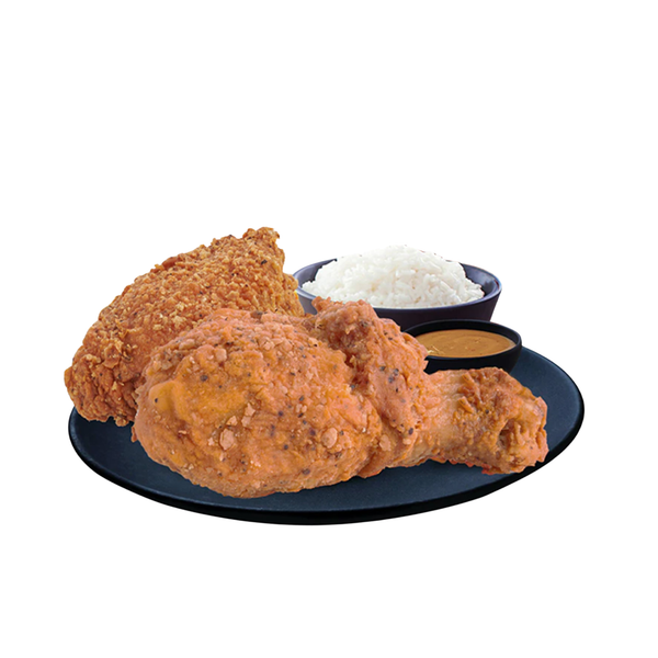2-pc Spicy Fried Chicken With Rice (Solo)