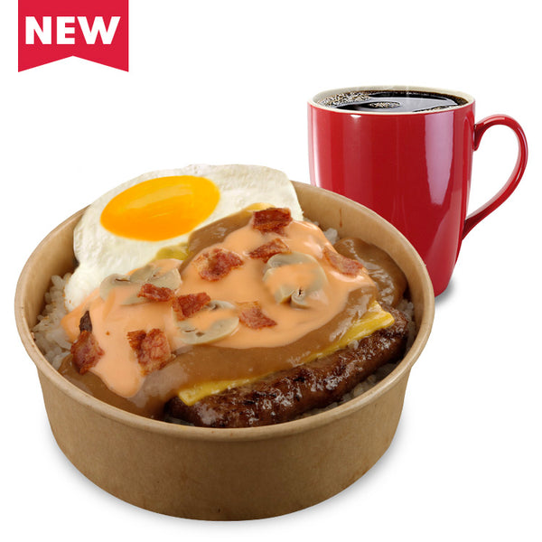 Bacon Mushroom Melt Breakfast Bowl Combo (Available at 12MN to 11AM only.)