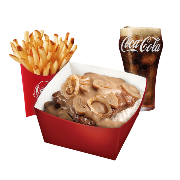 Beefy Mushroom Rice Box (With Fries & Drink)
