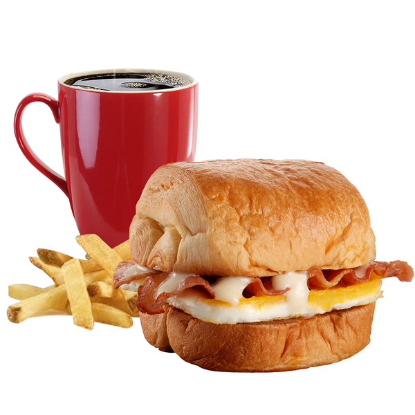Bacon & Egg Croissant Meal (Available at 12MN to 11AM only.)