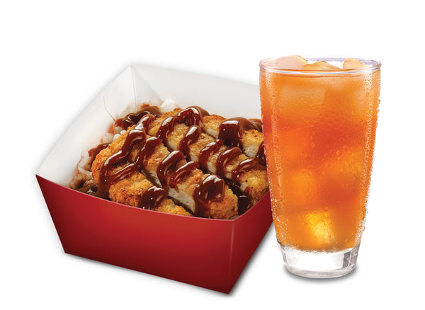 Asian BBQ Chicken Rice Box Saver with Iced Tea